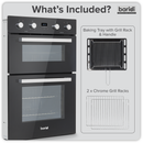 SEALEY DH279 90cm Built-In Double Oven, 88L Capacity, Energy Rating A - Black