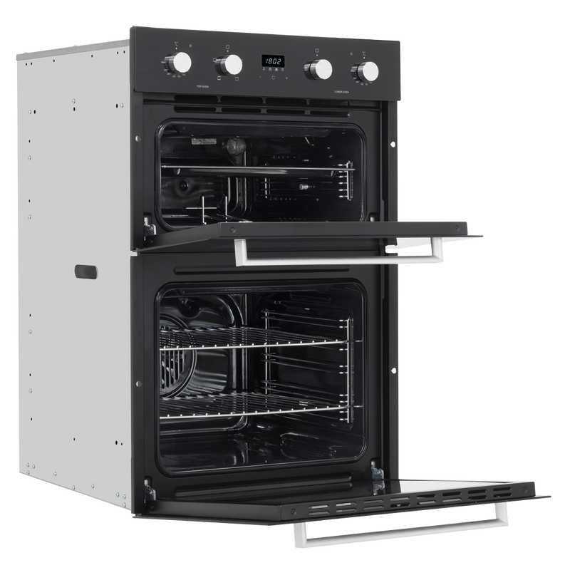 SEALEY DH279 90cm Built-In Double Oven, 88L Capacity, Energy Rating A - Black