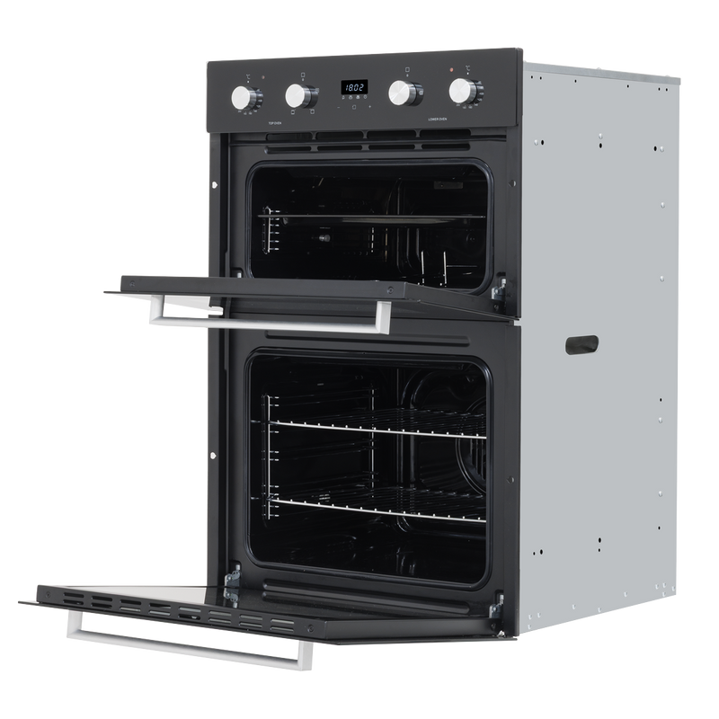 SEALEY DH279 90cm Built-In Double Oven, 88L Capacity, Energy Rating A - Black