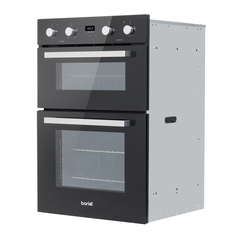 SEALEY DH279 90cm Built-In Double Oven, 88L Capacity, Energy Rating A - Black