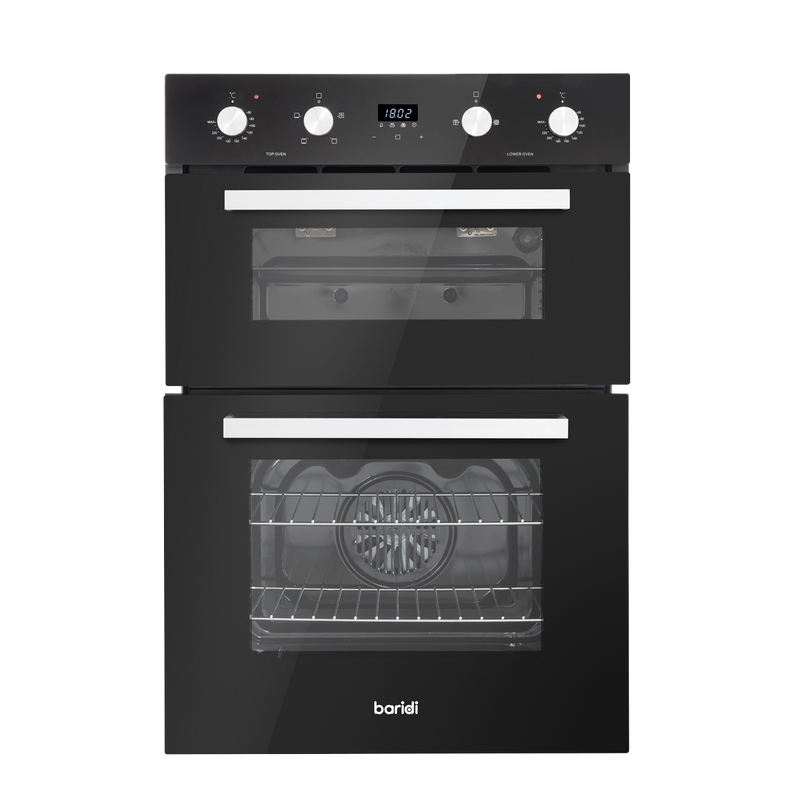 SEALEY DH279 90cm Built-In Double Oven, 88L Capacity, Energy Rating A - Black