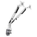 Dellonda DH27  Adjustable Double Monitor Arm with 360 degree Rotation - White