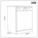 SEALEY DH280 Baridi Regular Sized Freestanding Dishwasher 60cm Wide 13 Place Settings - Silver
