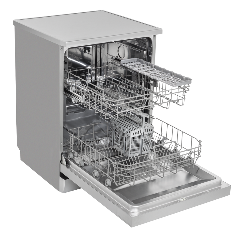 SEALEY DH280 Baridi Regular Sized Freestanding Dishwasher 60cm Wide 13 Place Settings - Silver