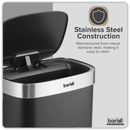 SEALEY DH281 Sensor Bin 50L - Black/Stainless Steel