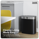 SEALEY DH281 Sensor Bin 50L - Black/Stainless Steel