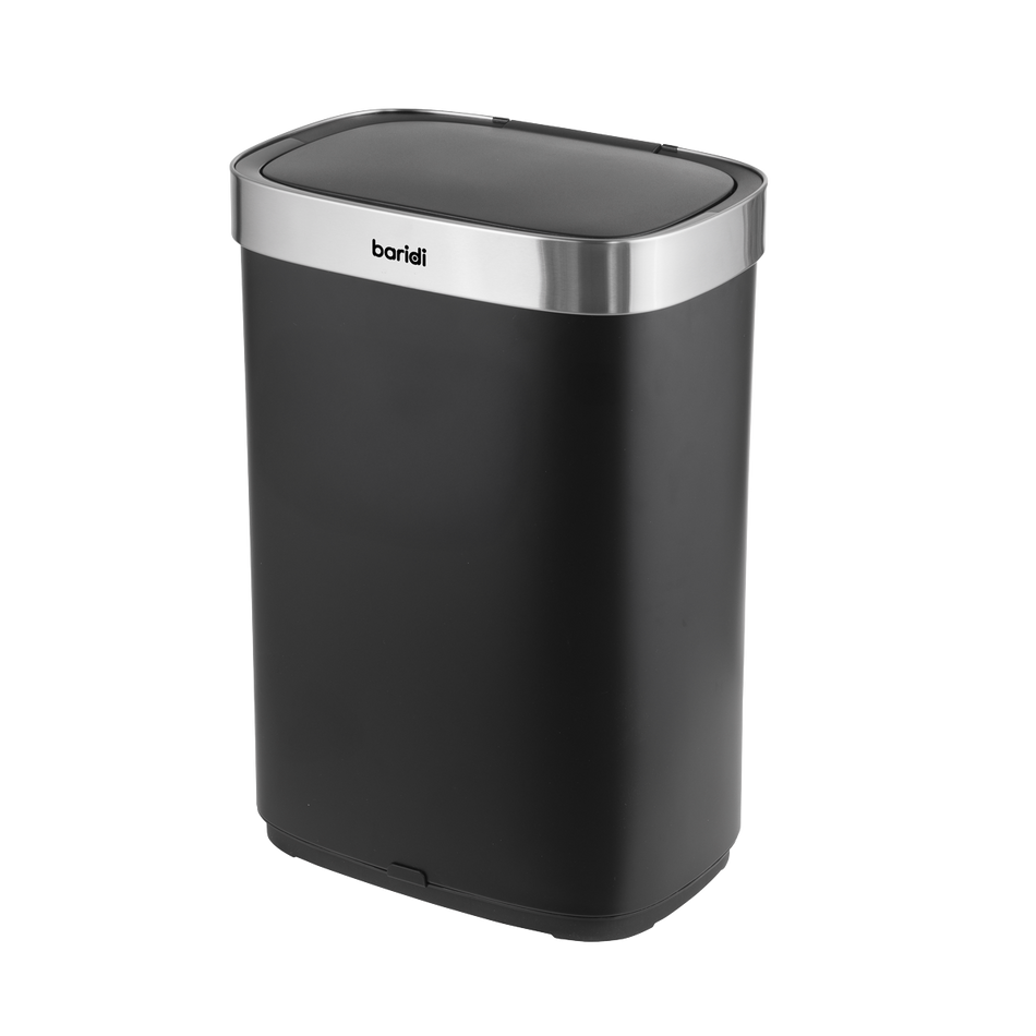 SEALEY DH282 Sensor Bin 65L - Black/Stainless Steel