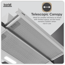 SEALEY DH286 Baridi Telescopic Cooker Hood with Aluminium Filters 60cm - Stainless Steel