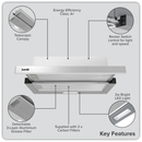 SEALEY DH286 Baridi Telescopic Cooker Hood with Aluminium Filters 60cm - Stainless Steel