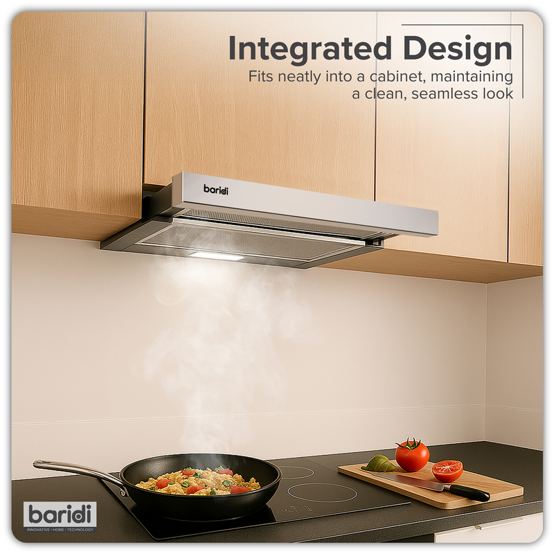 SEALEY DH286 Baridi Telescopic Cooker Hood with Aluminium Filters 60cm - Stainless Steel