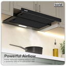 SEALEY DH287 Baridi Telescopic Cooker Hood with Aluminium Filters 60cm - Black
