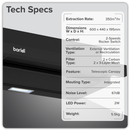 SEALEY DH287 Baridi Telescopic Cooker Hood with Aluminium Filters 60cm - Black