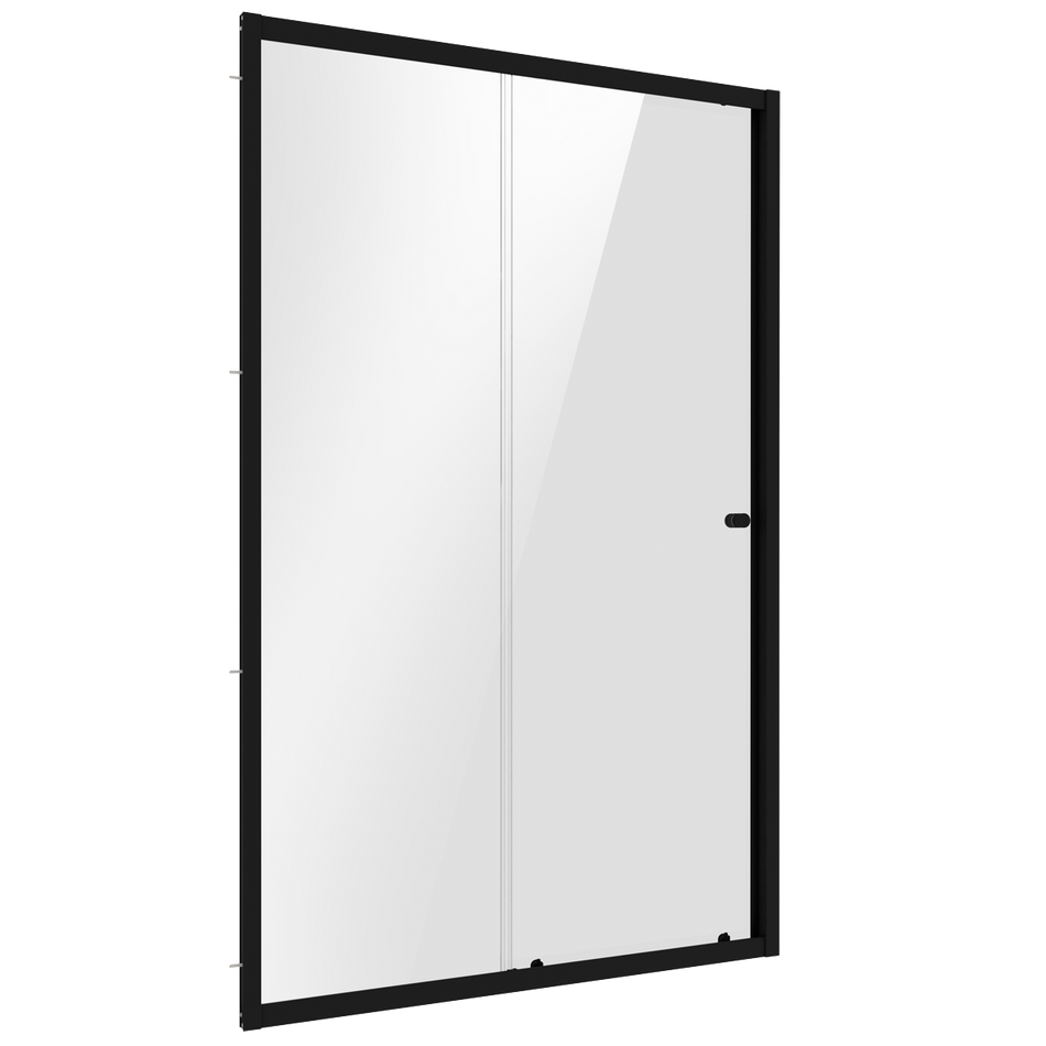 Sealey DH293 Sliding Shower Door 1000 x 1850mm, 6mm Tempered Glass, Reversible - Black