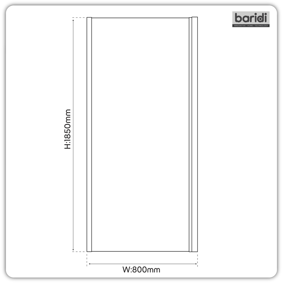 Sealey DH297 Side Panel for Sliding Shower Doors, 6mm Tempered Glass - Black