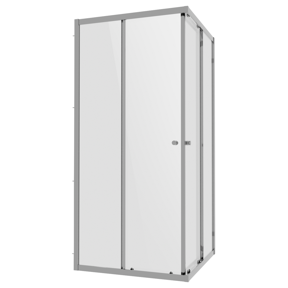 Sealey DH298 Corner Shower Entry Enclosure 800 x 800 x 1850mm with 6mm Tempered Glass - Chrome