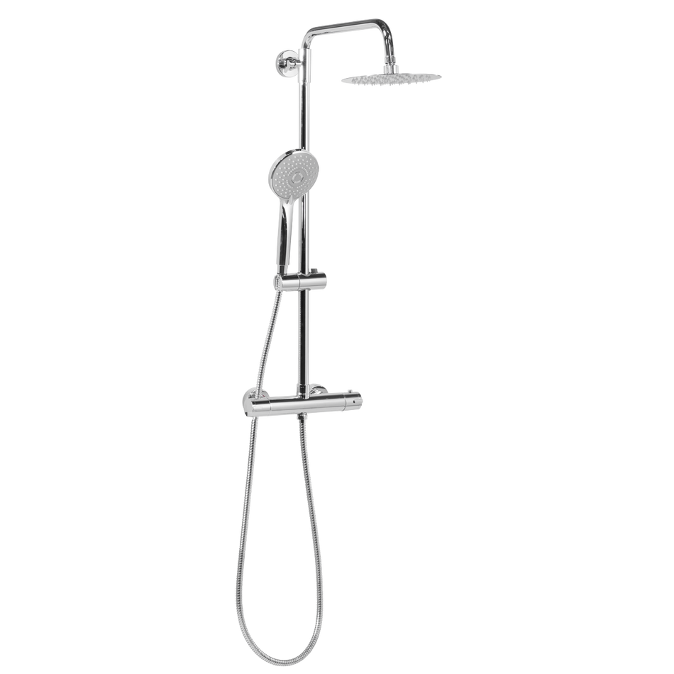 Sealey DH314 Thermostatic Shower Mixer Set, 20cm Round Head, Adjustable Rail - Chrome