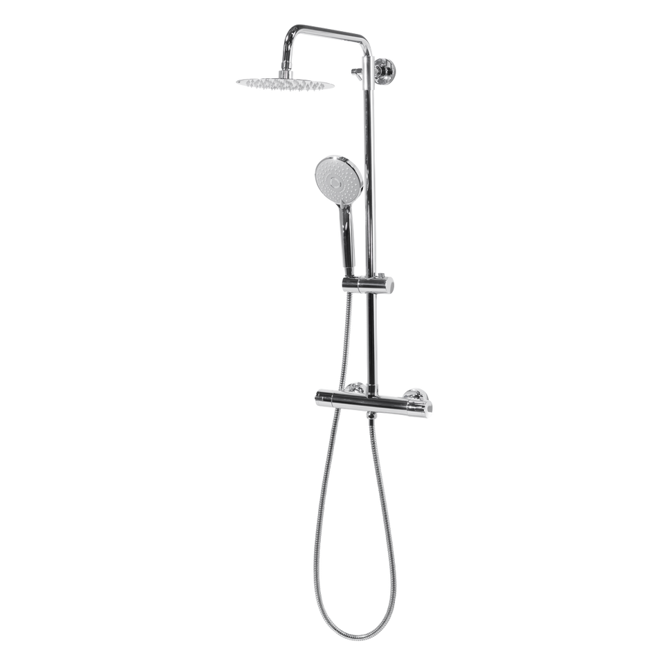 Sealey DH314 Thermostatic Shower Mixer Set, 20cm Round Head, Adjustable Rail - Chrome
