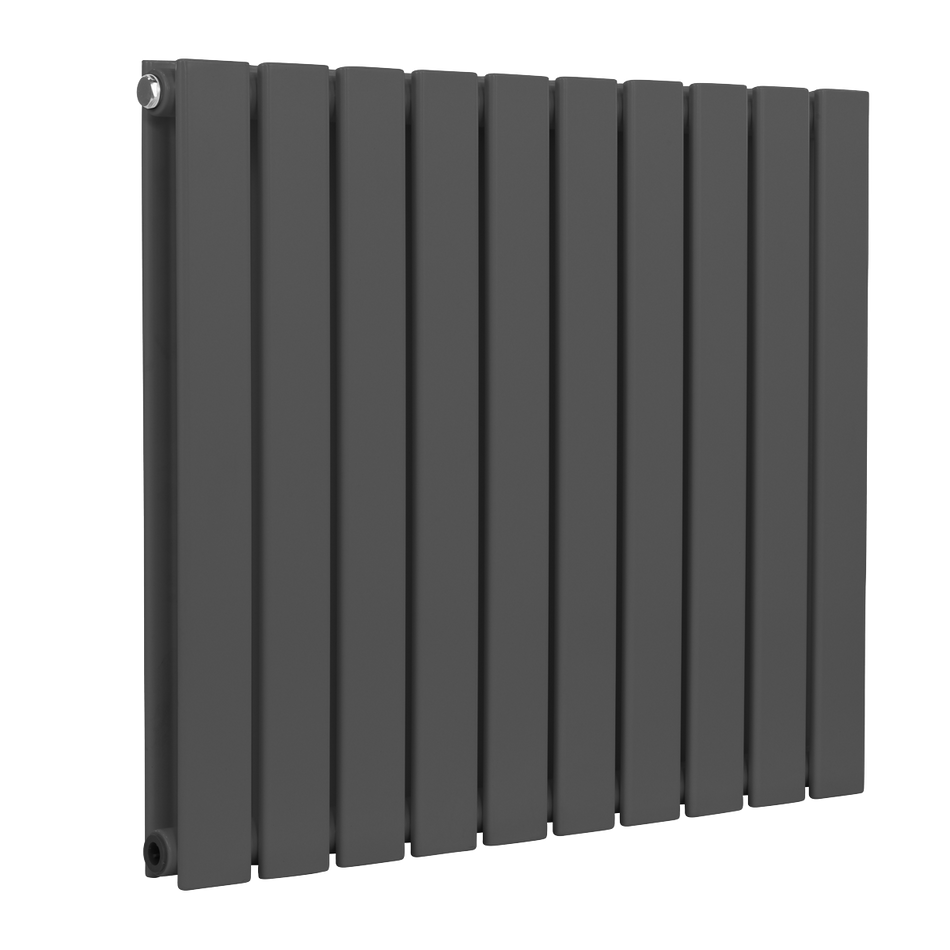Baridi DH340 Horizontal Radiator Contemporary Double Flat Panel Design 600 x 700mm – Anthracite