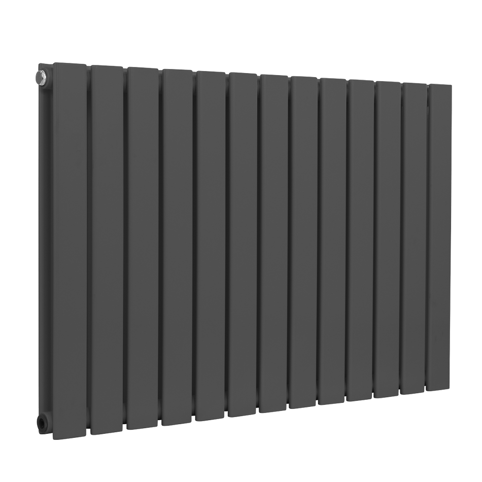 Baridi DH341 Horizontal Radiator Contemporary Double Flat Panel Design 600 x 910mm – Anthracite