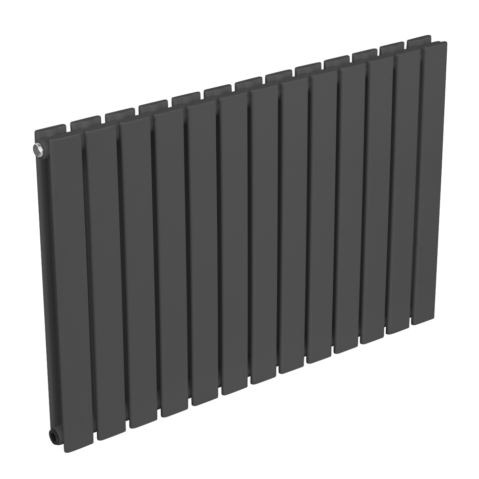 Baridi DH341 Horizontal Radiator Contemporary Double Flat Panel Design 600 x 910mm – Anthracite
