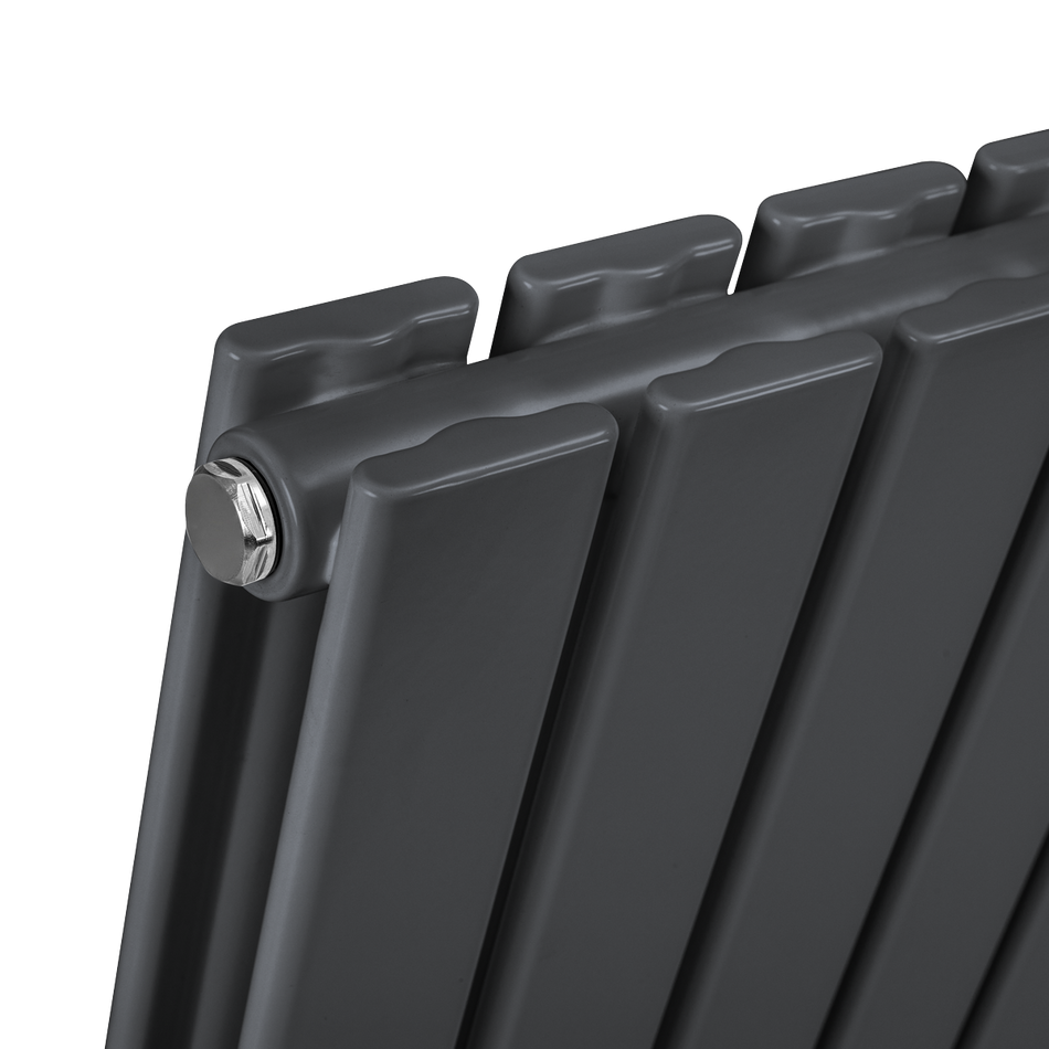 Baridi DH342 Horizontal Radiator Contemporary Double Flat Panel Design 600 x 1190mm – Anthracite