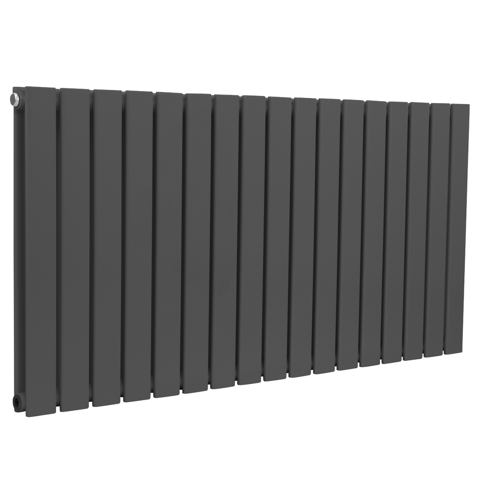 Baridi DH342 Horizontal Radiator Contemporary Double Flat Panel Design 600 x 1190mm – Anthracite