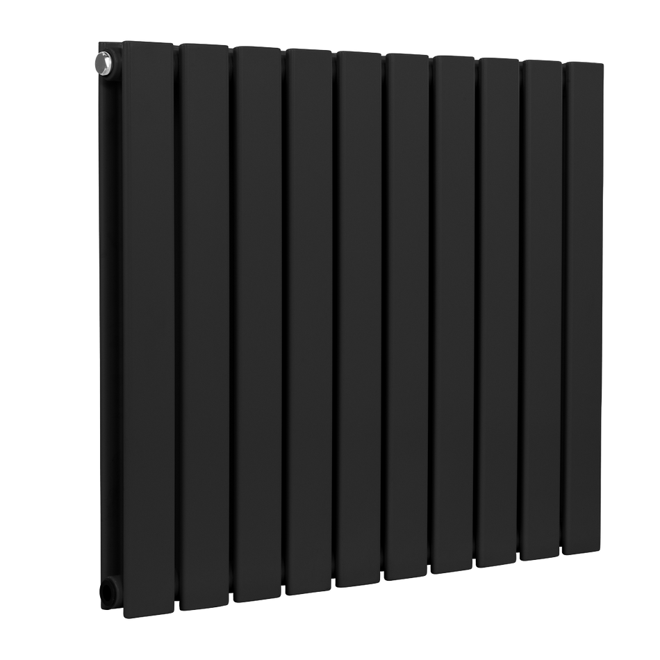 Baridi DH345 Horizontal Radiator Contemporary Double Flat Panel Design 600 x 700mm – Black