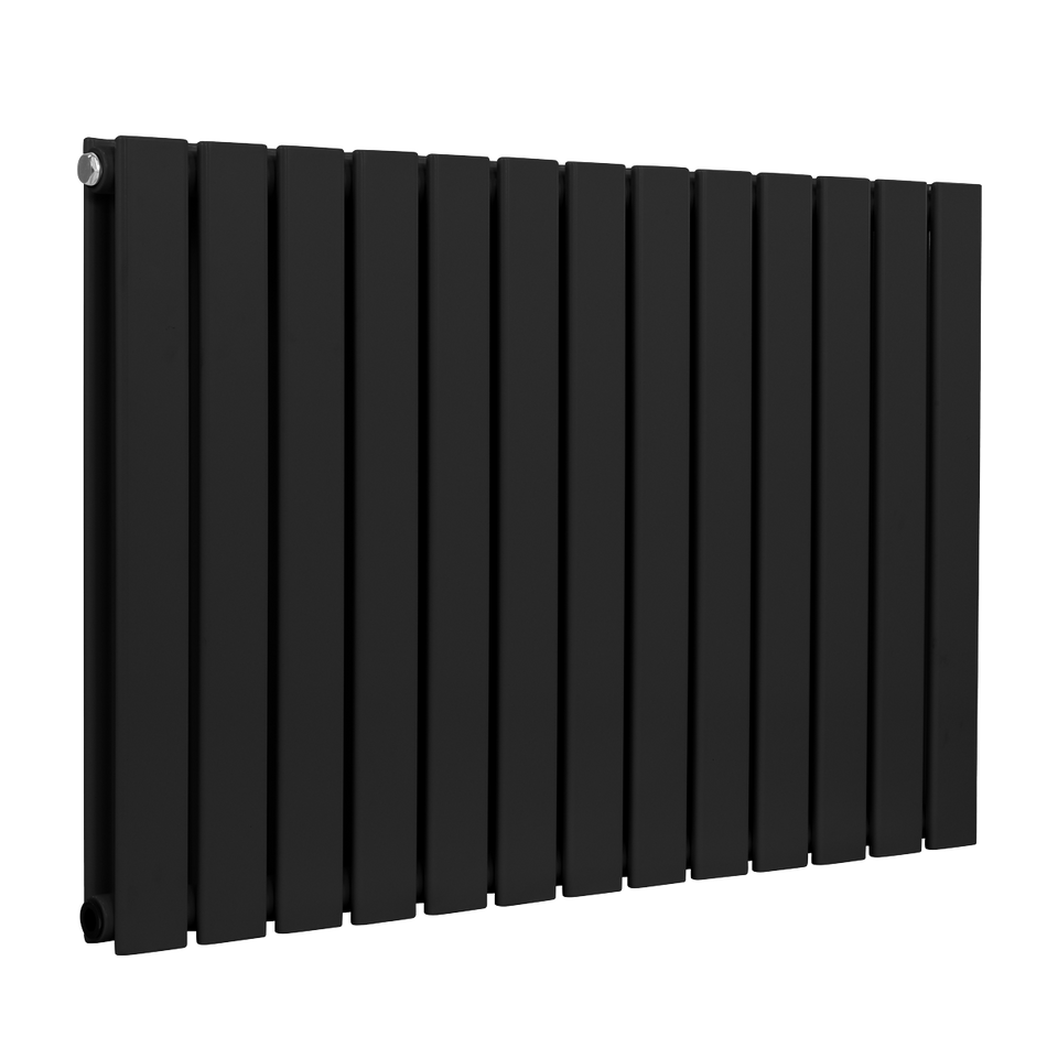 Baridi DH346 Horizontal Radiator Contemporary Double Flat Panel Design 600 x 910mm – Black