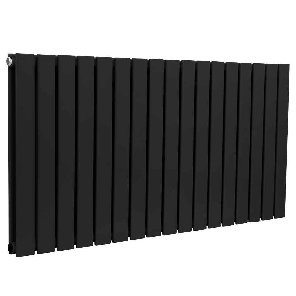 Baridi DH347 Horizontal Radiator Contemporary Double Flat Panel Design 600 x 1190mm – Black