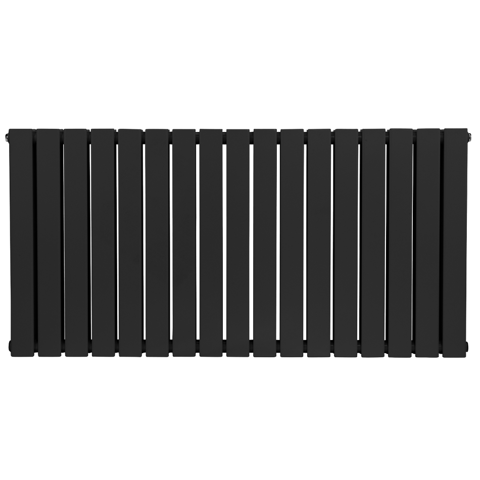 Baridi DH347 Horizontal Radiator Contemporary Double Flat Panel Design 600 x 1190mm – Black
