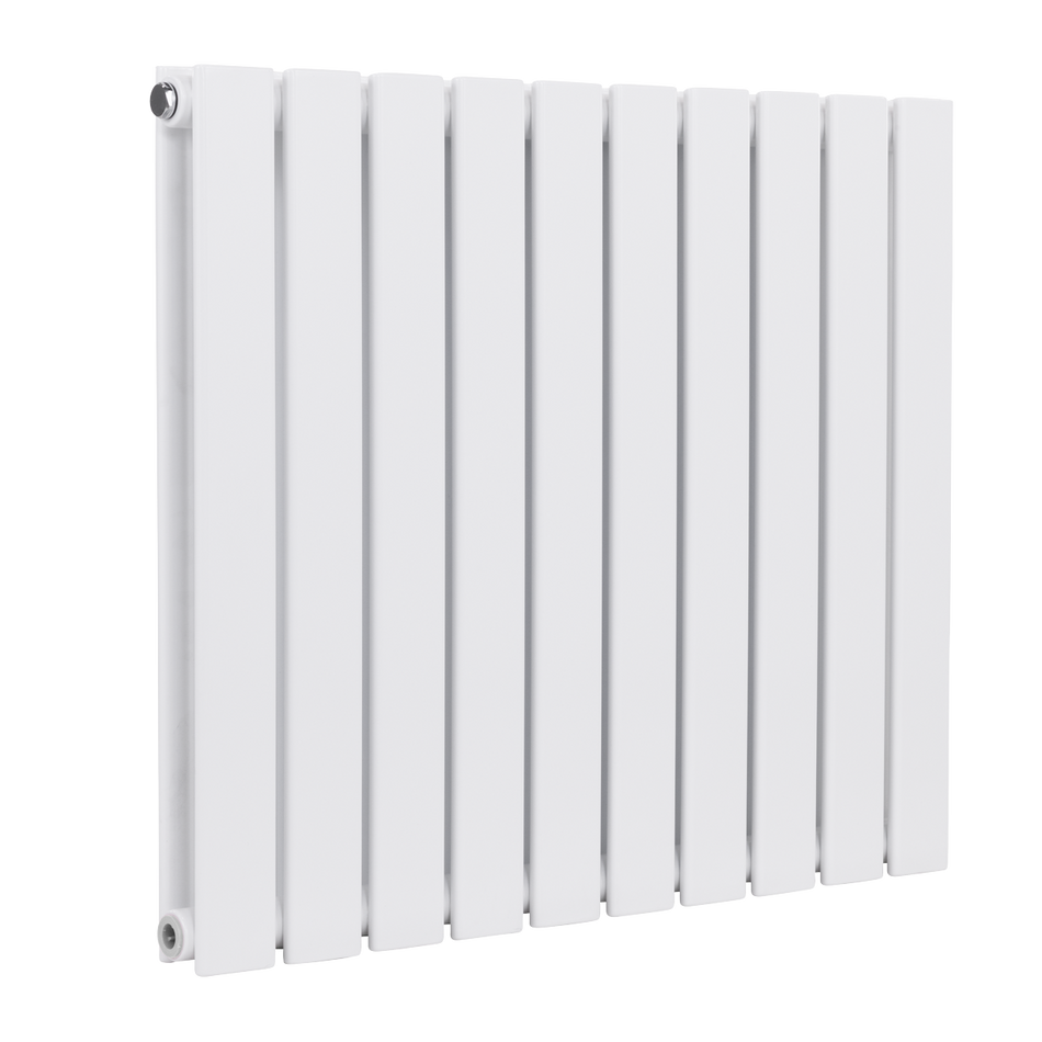Baridi DH350 Horizontal Radiator Contemporary Double Flat Panel Design 600 x 700mm - White