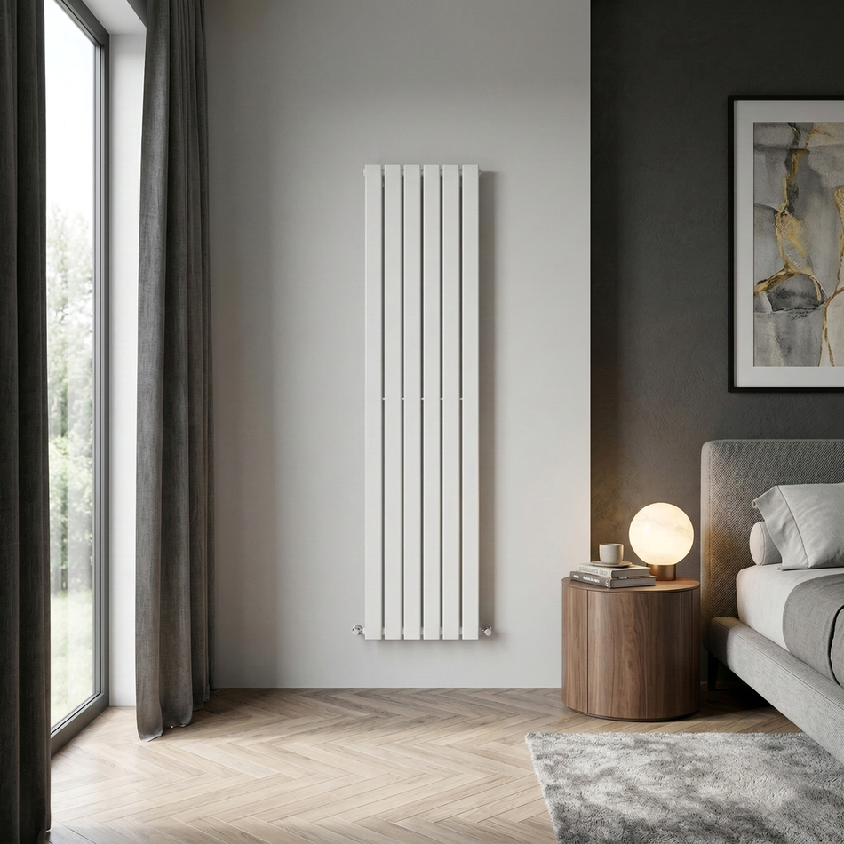 Baridi DH355 Vertical Radiator Contemporary Double Flat Panel Design 420 x 1800mm – White