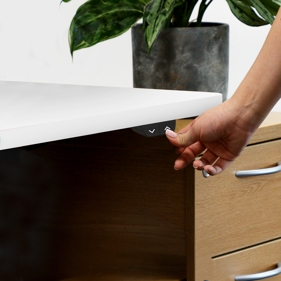 Dellonda DH36  Single Motor Ultra-Quiet Adjustable-Height Electric Sit/Stand Desk - White Desktop