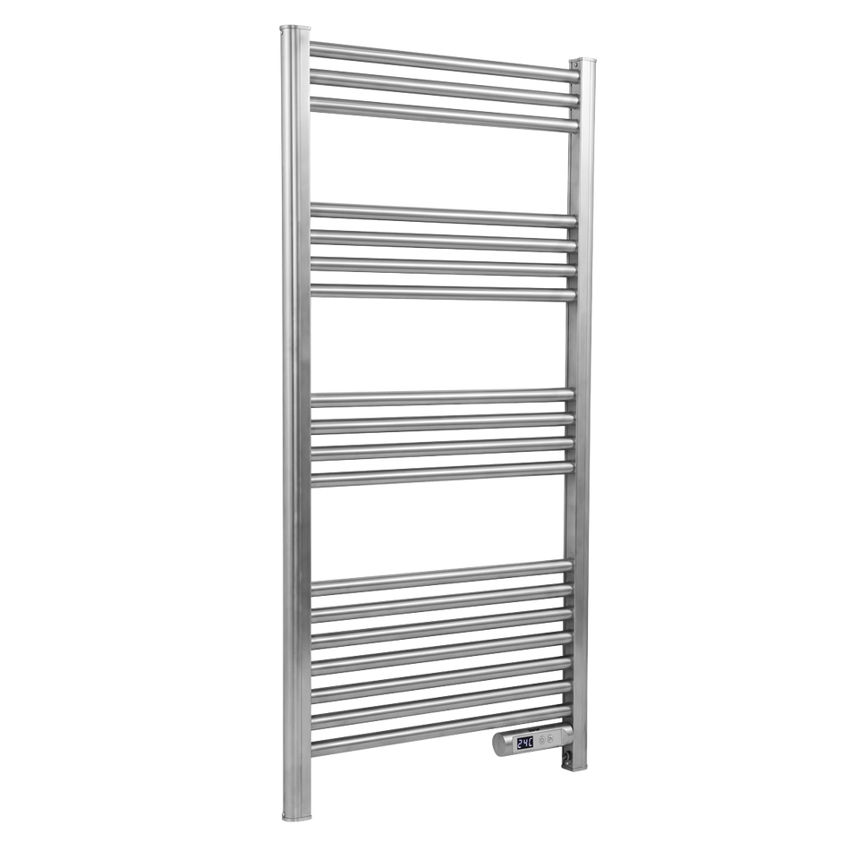 Baridi DH372 Electric Heated Towel Rail 1085 x 535mm with LED Display – Silver