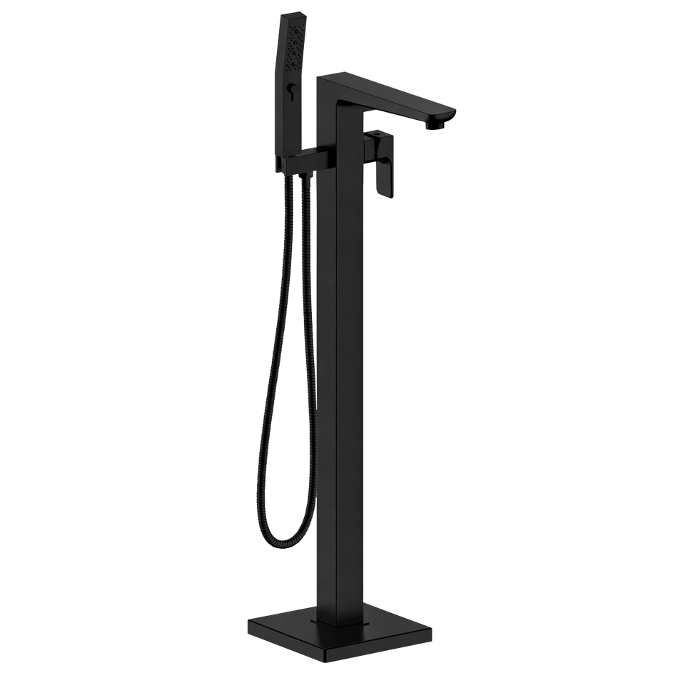 Baridi DH401 Freestanding Bath Mixer Tap with Shower - Matt Black