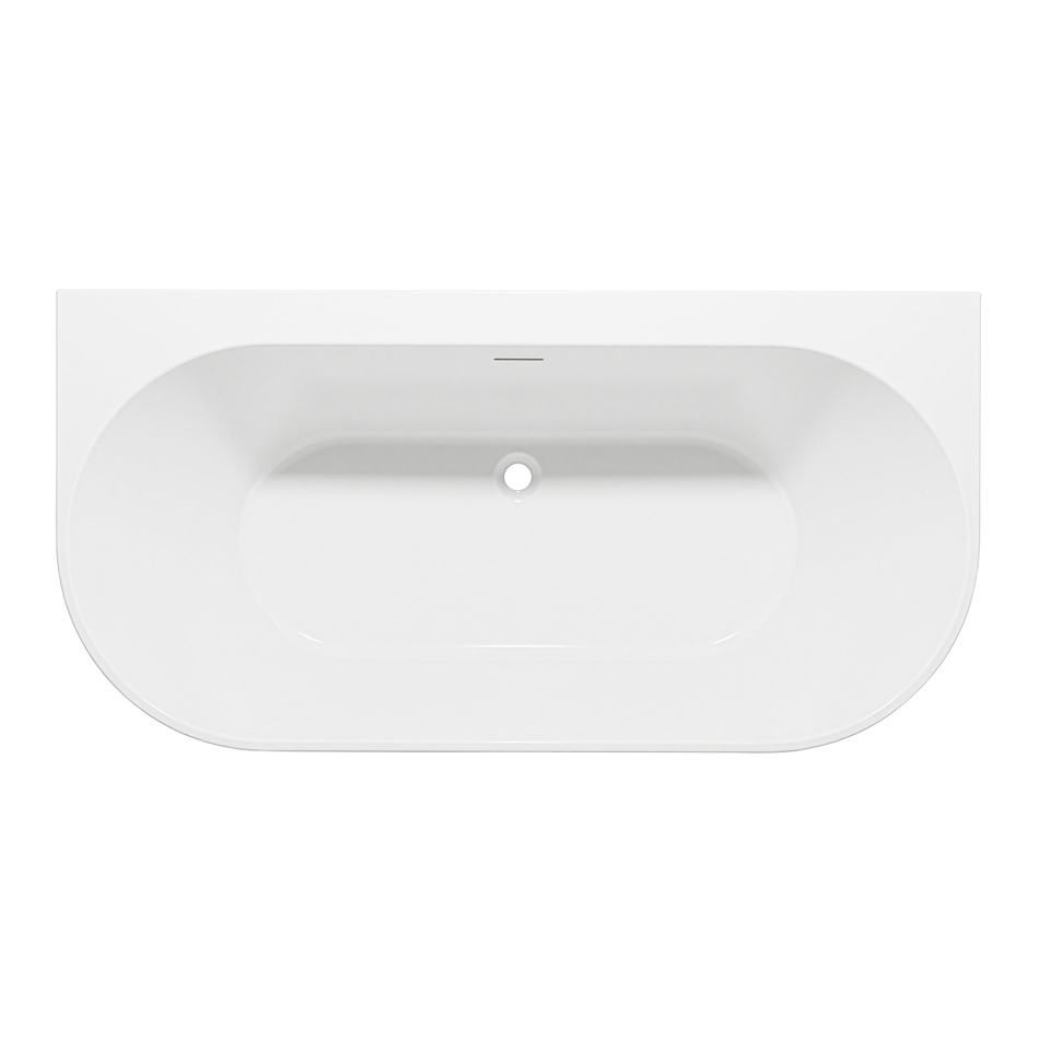 Baridi DH422 Back-to-Wall Slim Rim Bath with Overflow System 170cm – Gloss White
