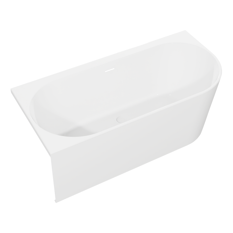 Baridi DH423 Left-Hand Corner Slim Rim Bath with Overflow System 150cm – Gloss White