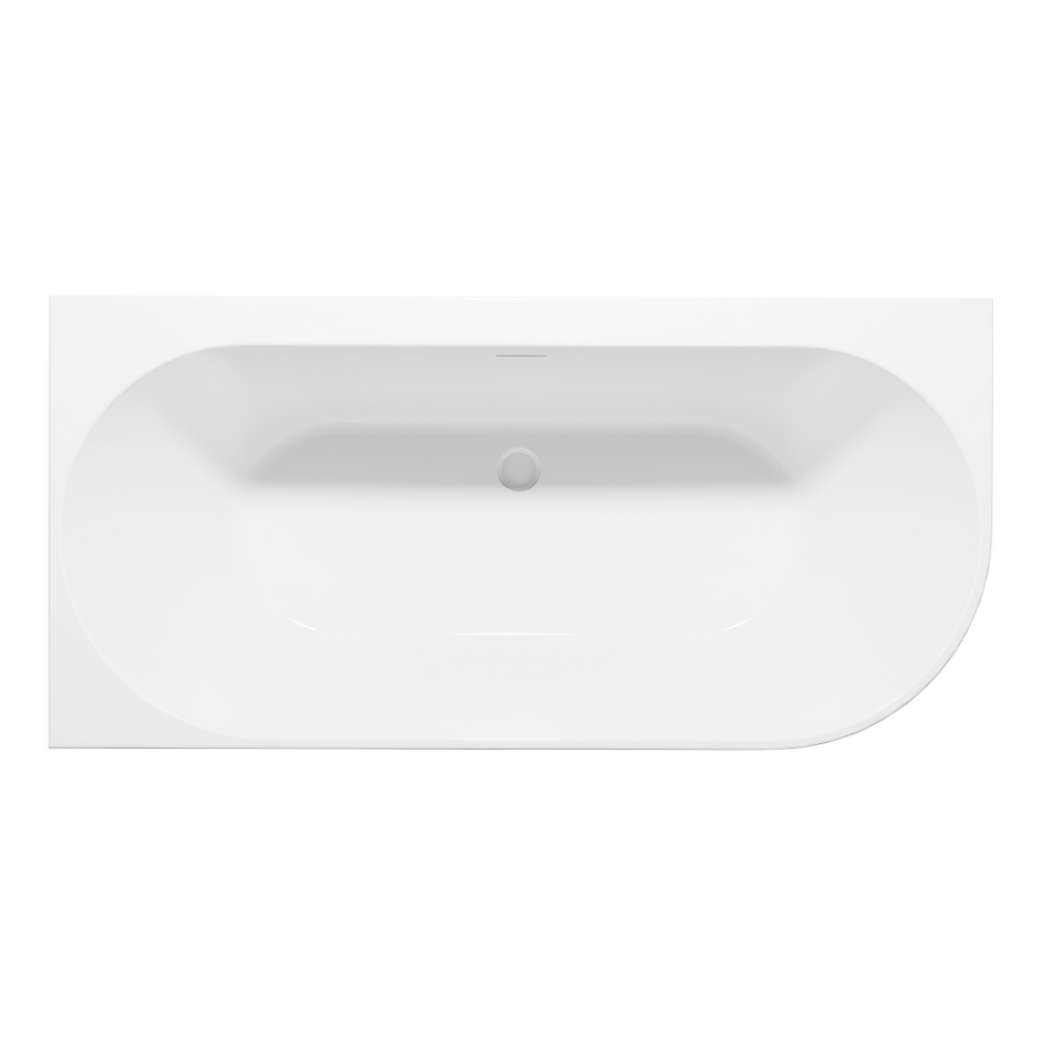 Baridi DH425 Left-Hand Corner Slim Rim Bath with Overflow System 170cm – Gloss White