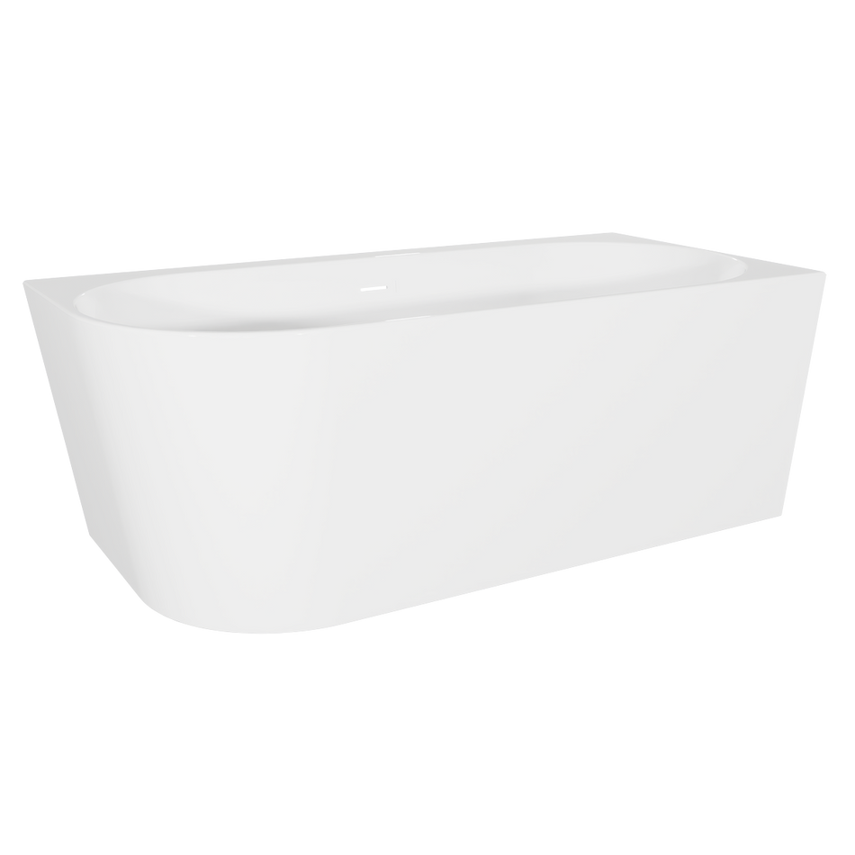 Baridi DH426 Right-Hand Corner Slim Rim Bath with Overflow System 150cm – Gloss White