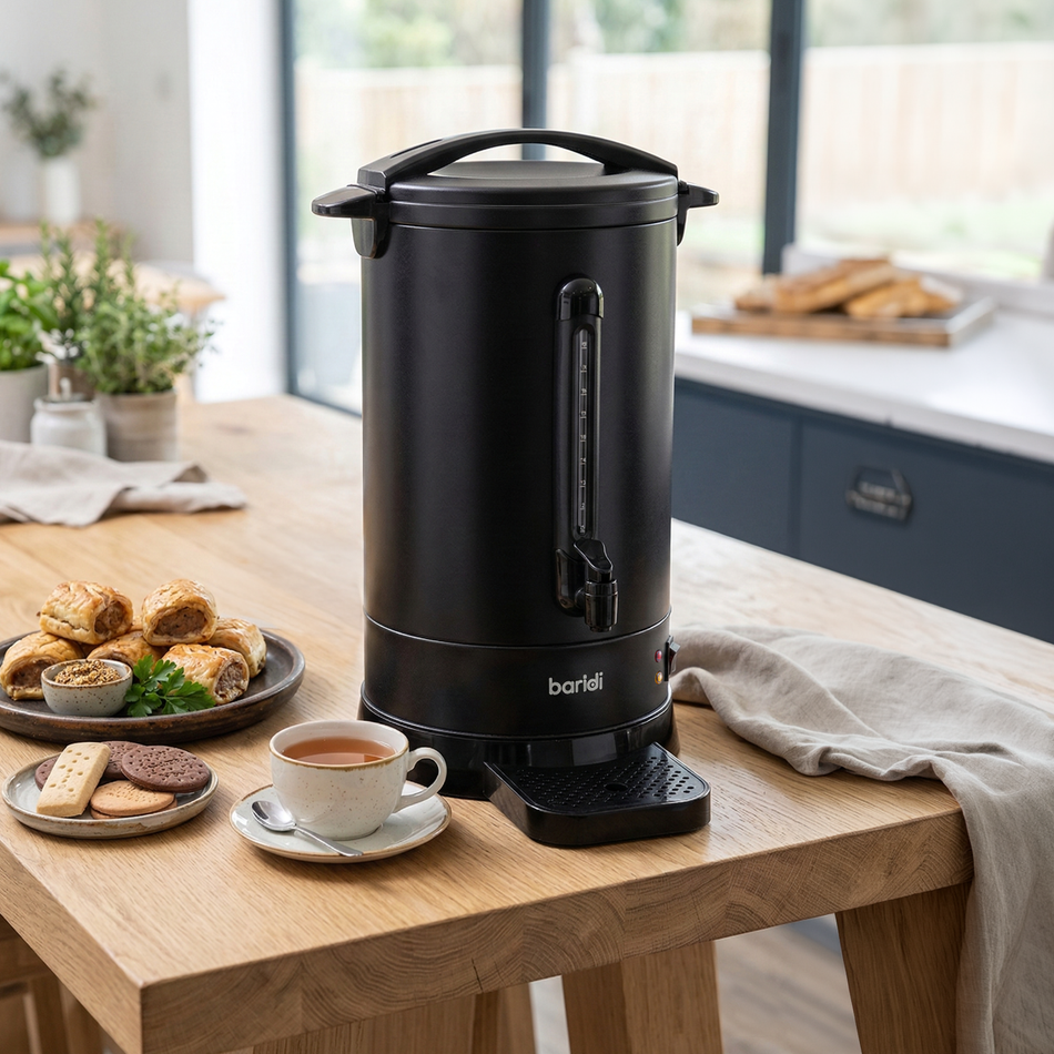 Baridi DH431 Hot Water Boiler/Tea Urn, 20L Capacity - Black