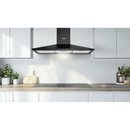 Baridi DH59  Cooker Hood, Chimney Style with Carbon Filters 90cm - Black