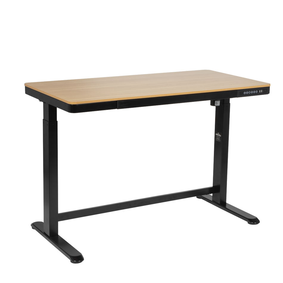 Dellonda DH65  Single Motor Ultra-Quiet Electric Desk with Control Panel, USB Port & Drawer - Oak Desktop