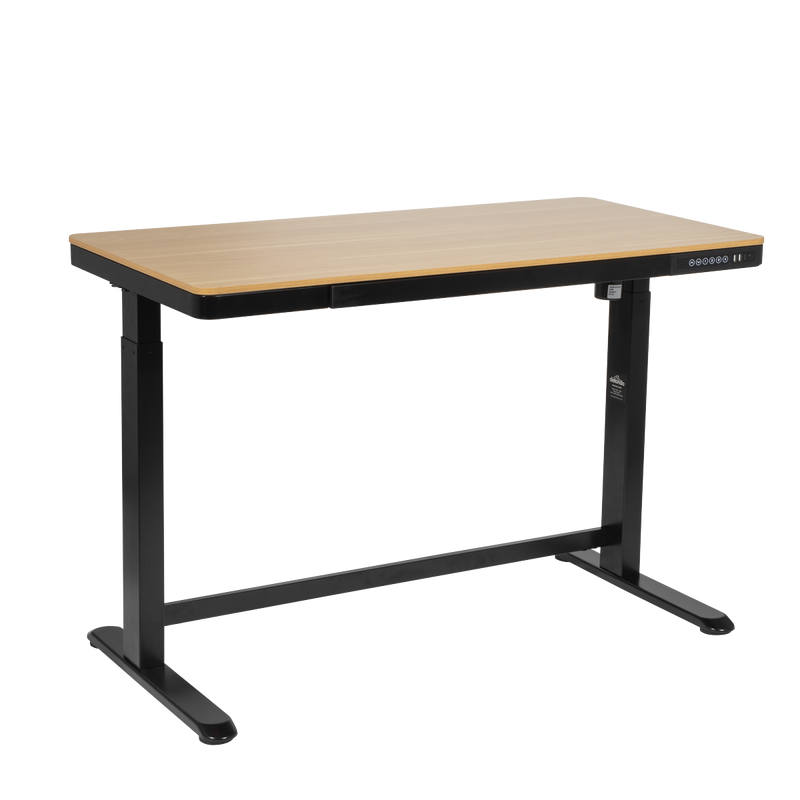 Sealey DH65 Dellonda Single Motor Ultra-Quiet Electric Desk with Control Panel, USB Port & Drawer - Oak Desktop