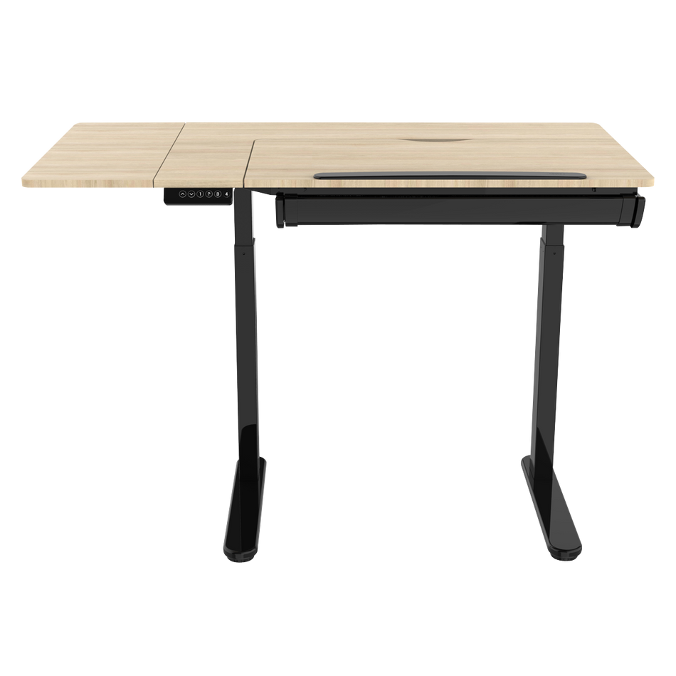 Dellonda DH71  Single Motor Ultra-Quiet Electric Adjustable Drawing Table with 40 degree Tilt, Drawer & Side Table