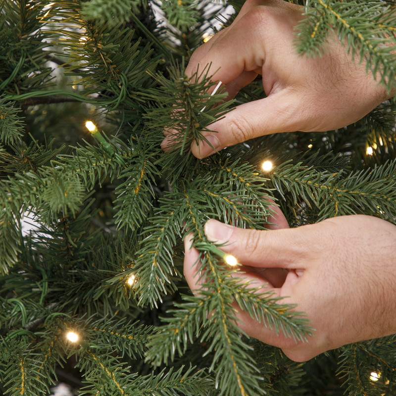 Dellonda DH80  Pre-Lit Hinged Christmas Tree with 190 Warm White LED Lights 5ft(150cm)