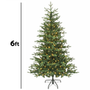 Dellonda DH81  Pre-Lit Hinged Christmas Tree with 270 Warm White LED Lights 6ft(180cm)