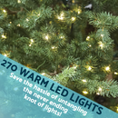 Dellonda DH81  Pre-Lit Hinged Christmas Tree with 270 Warm White LED Lights 6ft(180cm)