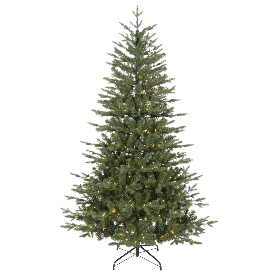 Dellonda DH82  Pre-Lit Hinged Christmas Tree with 350 Warm White LED Lights 7ft(210cm)