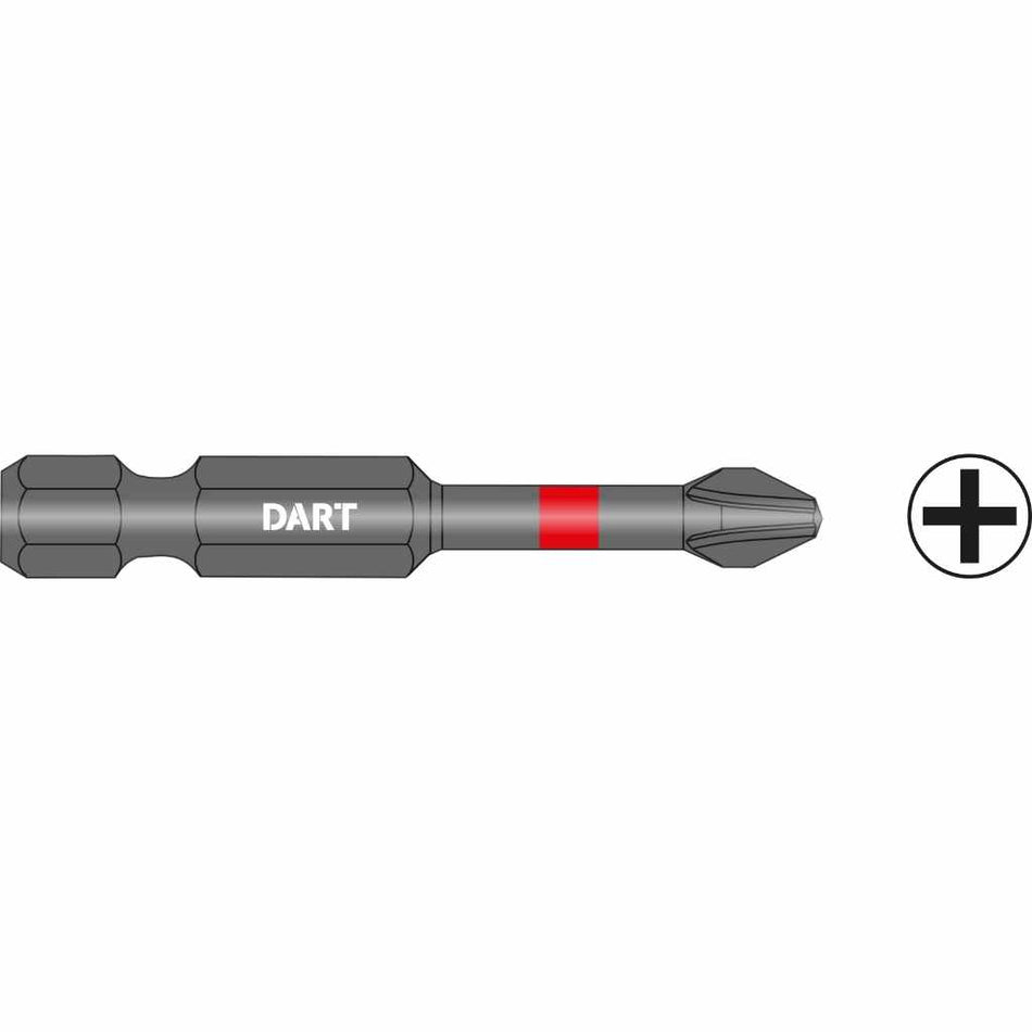 DART DI50PH2-10  PH2 50mm Impact Driver Bit - Pack 10