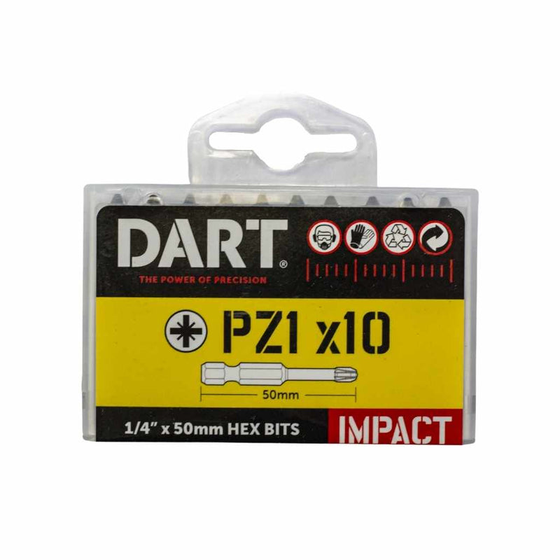 DART DI50PZ1-10  PZ1 50mm Impact Driver Bit - Pack 10